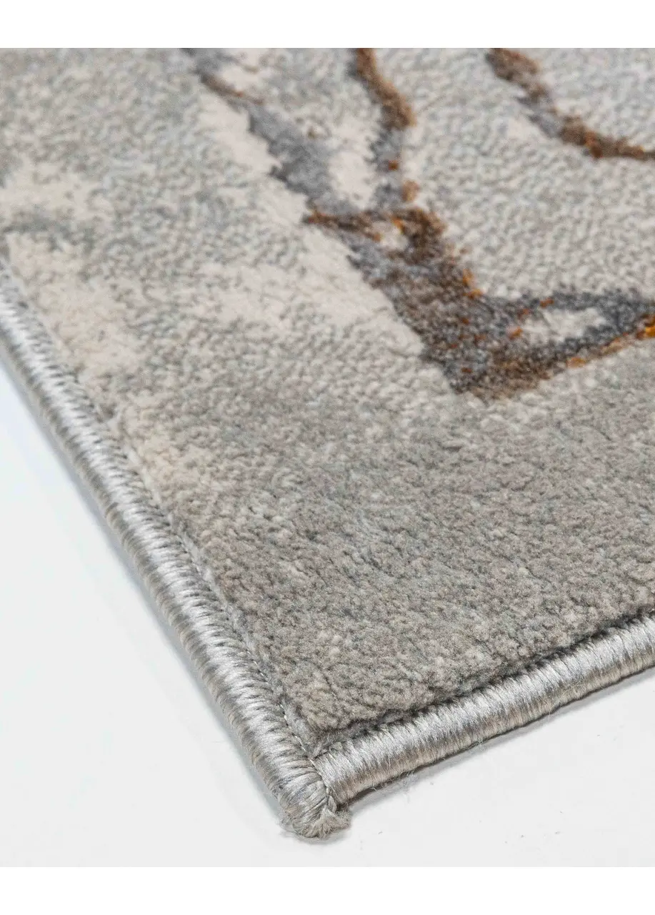 Tapete Moderno Beige con Líneas Concéntricas en Café