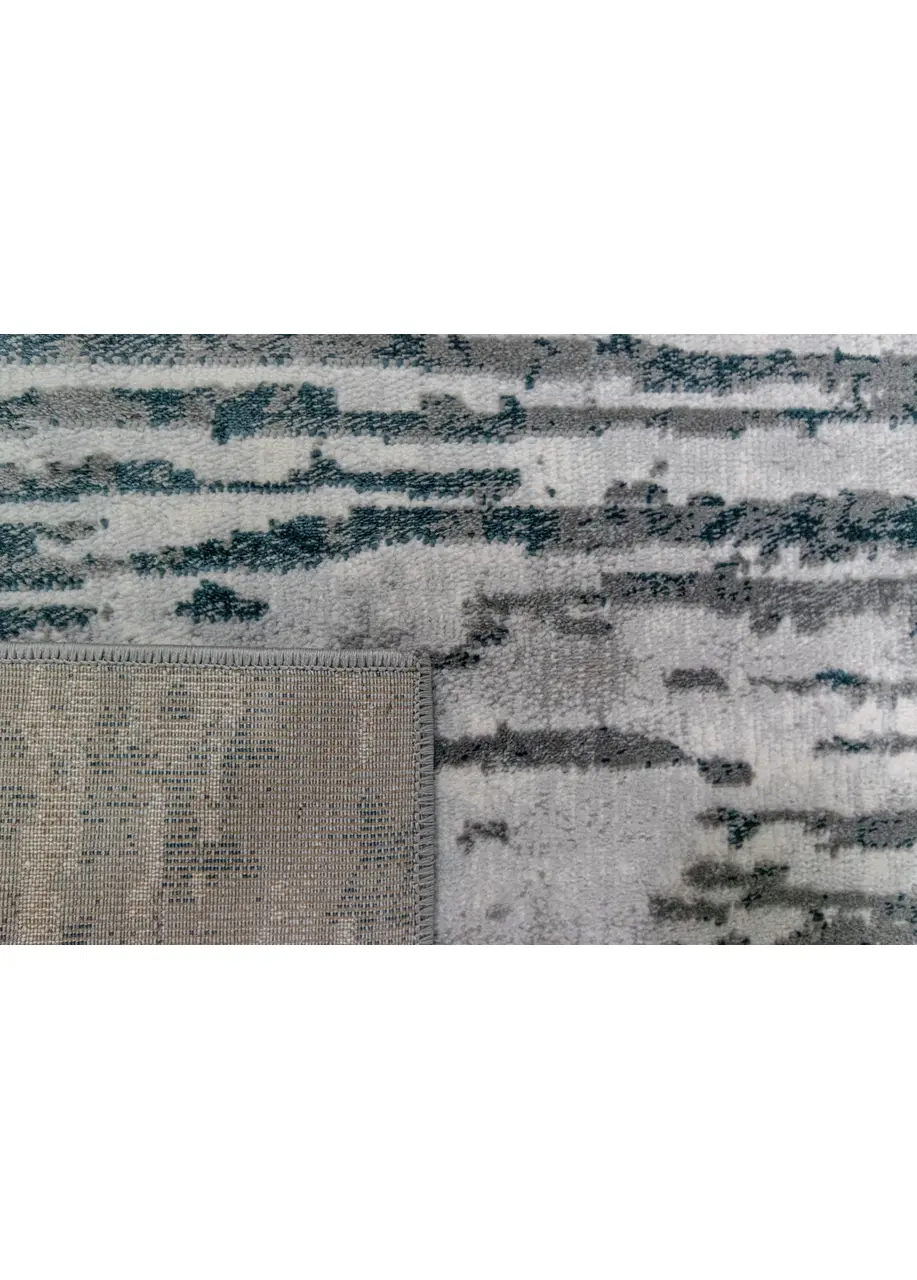 Tapete Abstracto Gris con Vetas Horizontales en Azul Petróleo