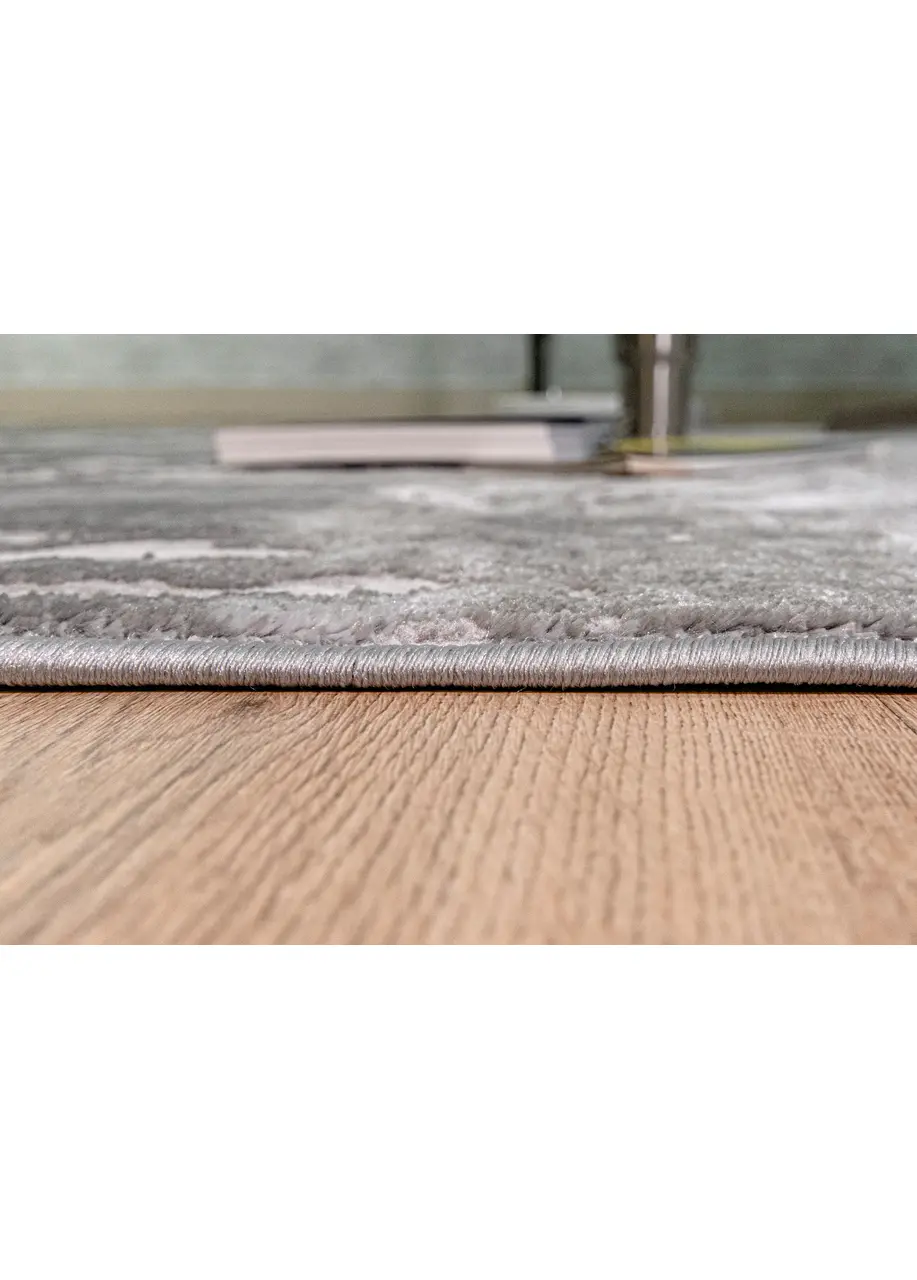 Tapete Abstracto Gris Carbón con Vetas de Mármol en Blanco