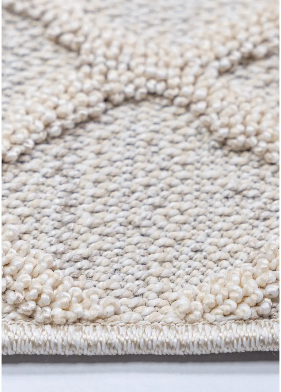 Tapete Texturizado Crema con Celosía Marroquí en Relieve