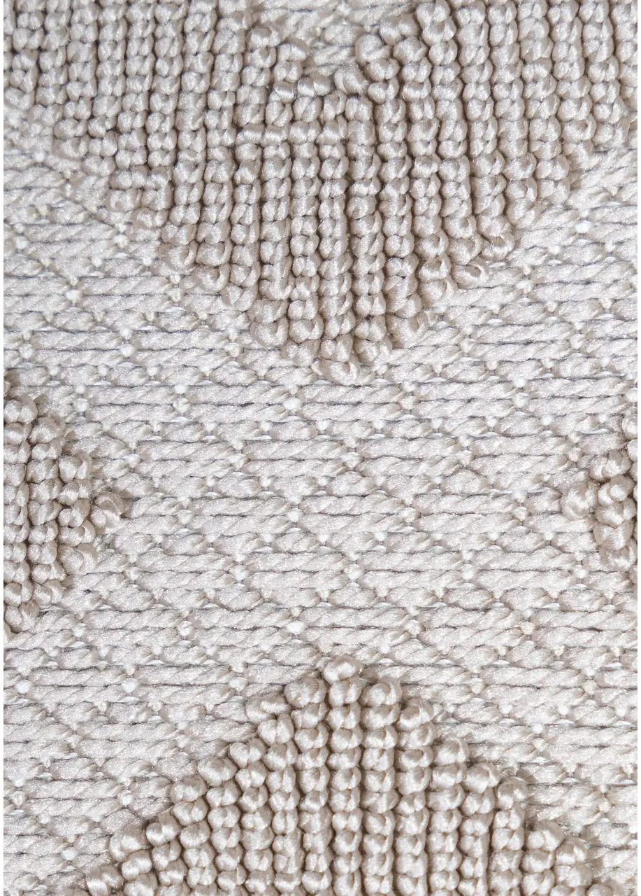Tapete Geométrico Beige con Rombos Concéntricos en Relieve - Vista alternativa