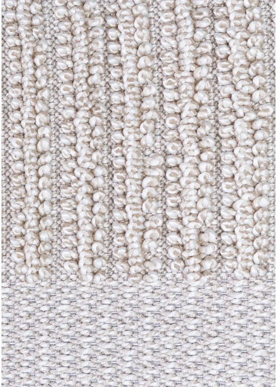 Tapete Texturizado Crema con Bloques de Rayas en Relieve - Vista alternativa
