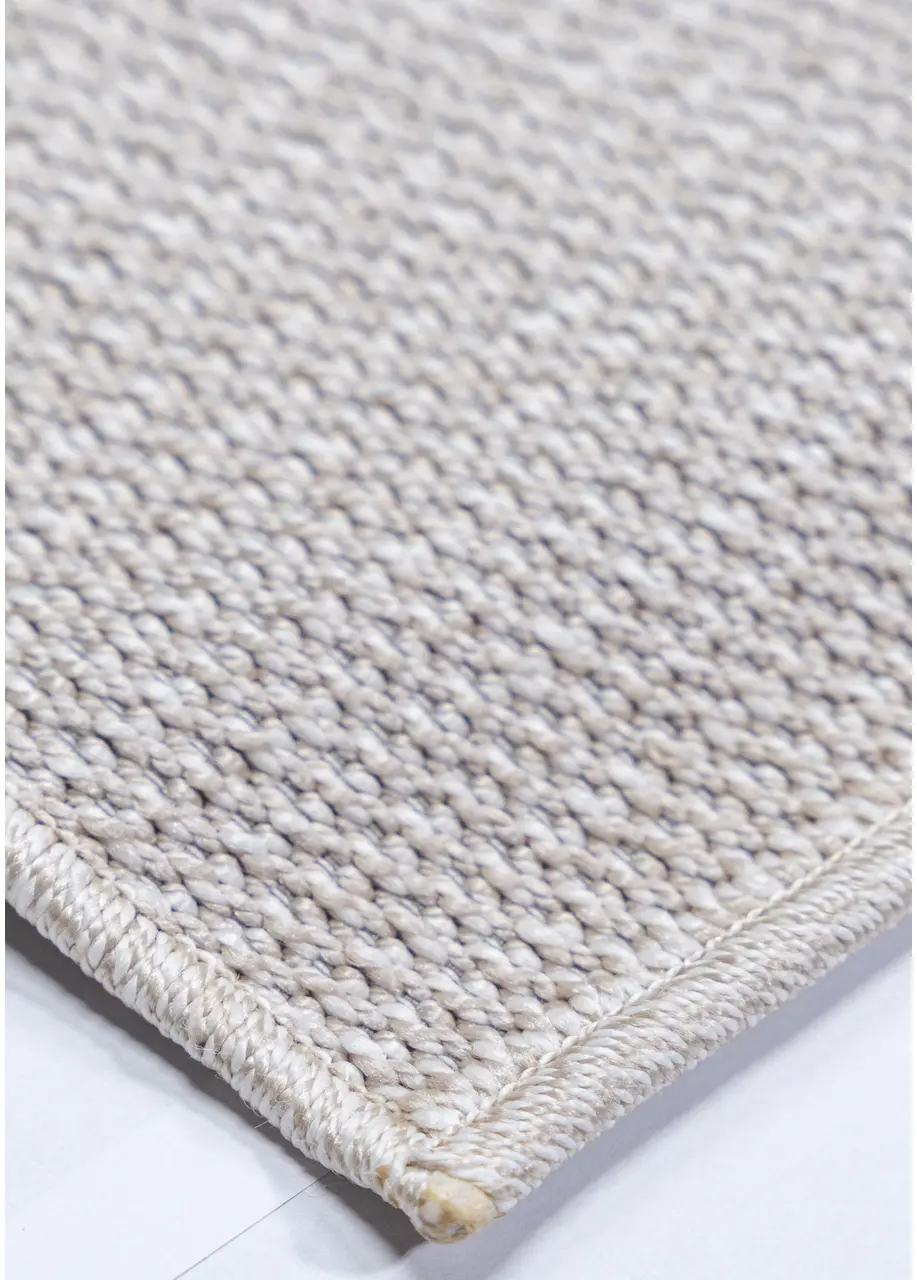 Tapete Texturizado Crema con Bloques de Rayas en Relieve