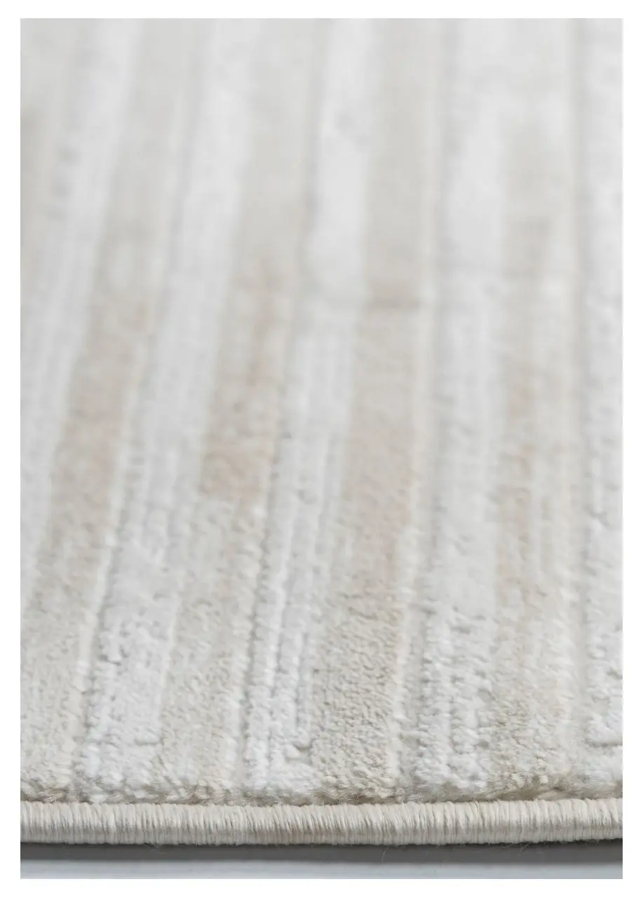 Tapete Geométrico Beige con Semicírculos y Rayas