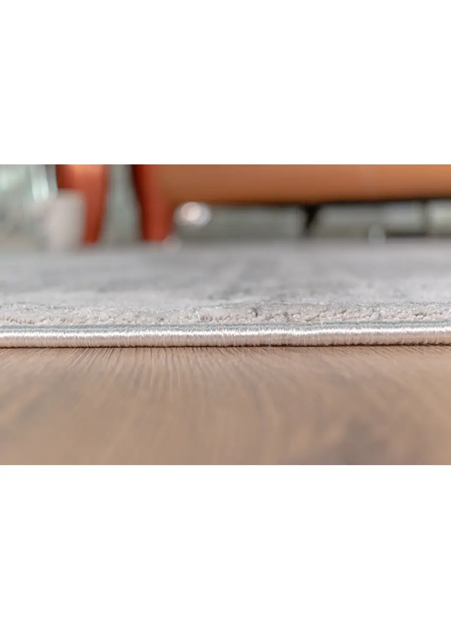 Tapete Moderno Gris con Cuadros Rayados en Dorado
