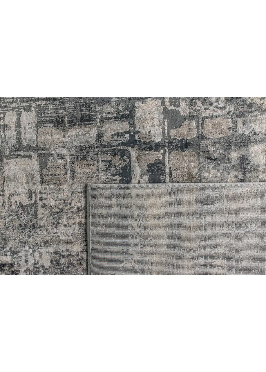 Tapete Abstracto Gris con Mosaico de Bloques en Arena