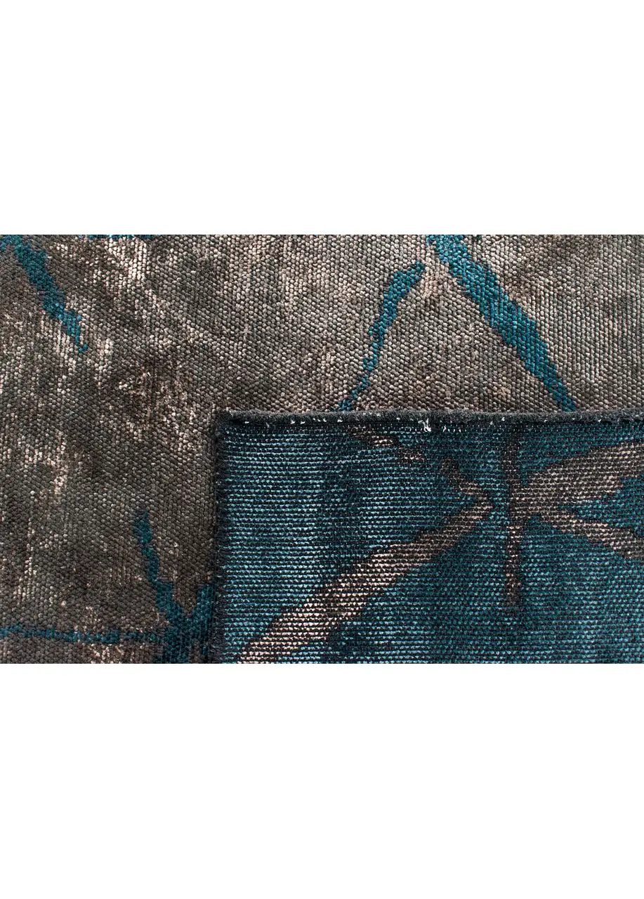 Tapete Moderno Gris Oscuro con Líneas Cruzadas en Azul