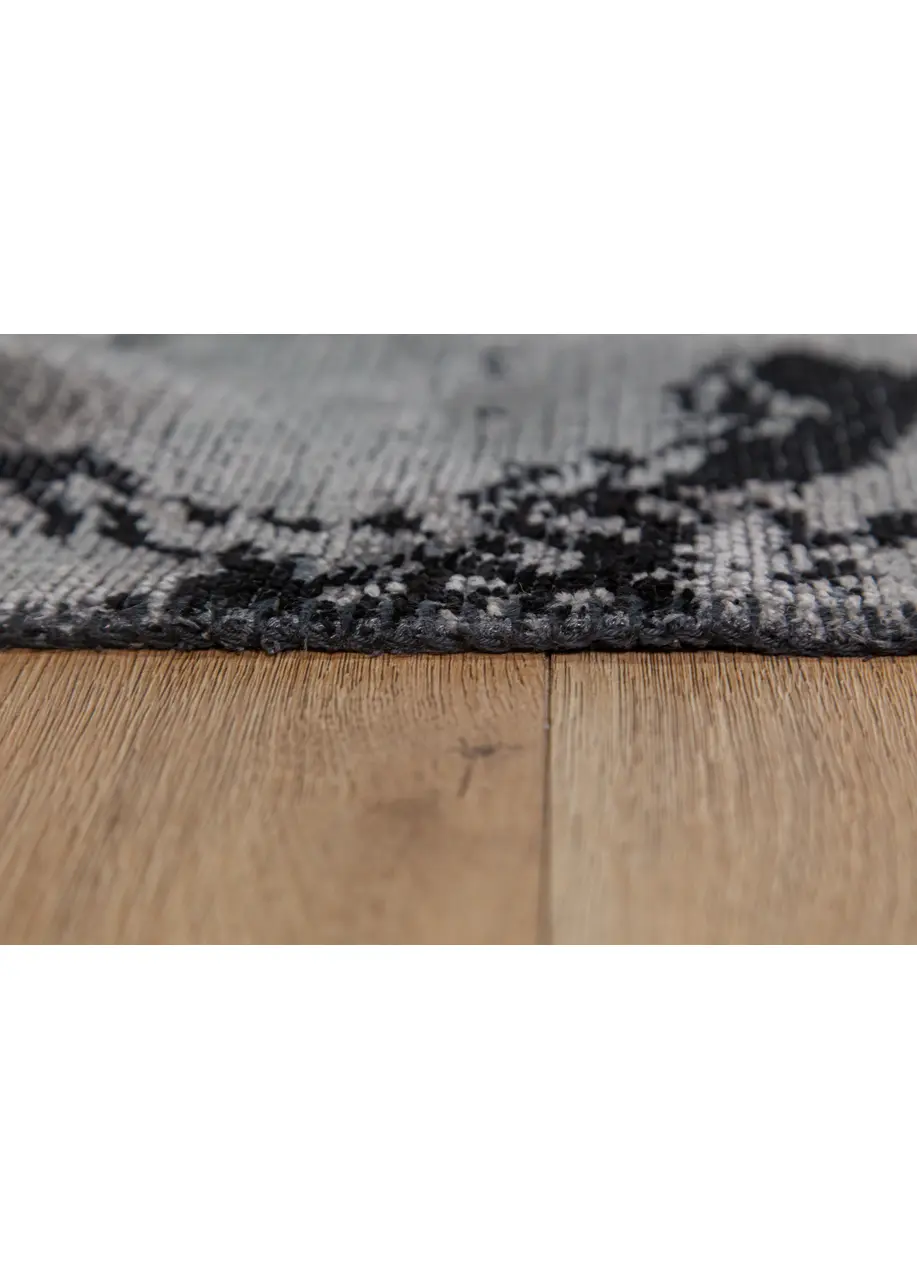 Tapete Moderno Gris con Vetas de Mármol en Negro