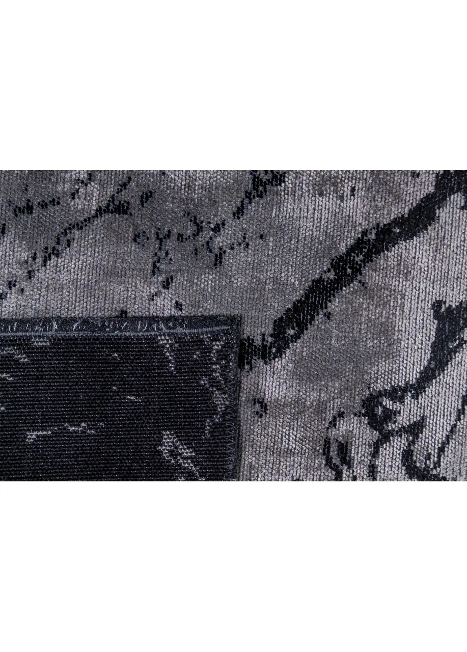 Tapete Moderno Gris con Vetas de Mármol en Negro