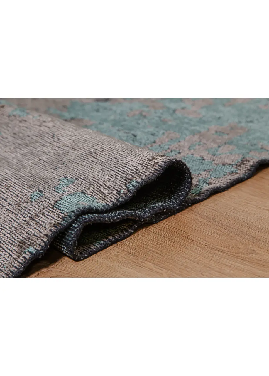 Tapete Texturizado Gris con Manchas en Turquesa