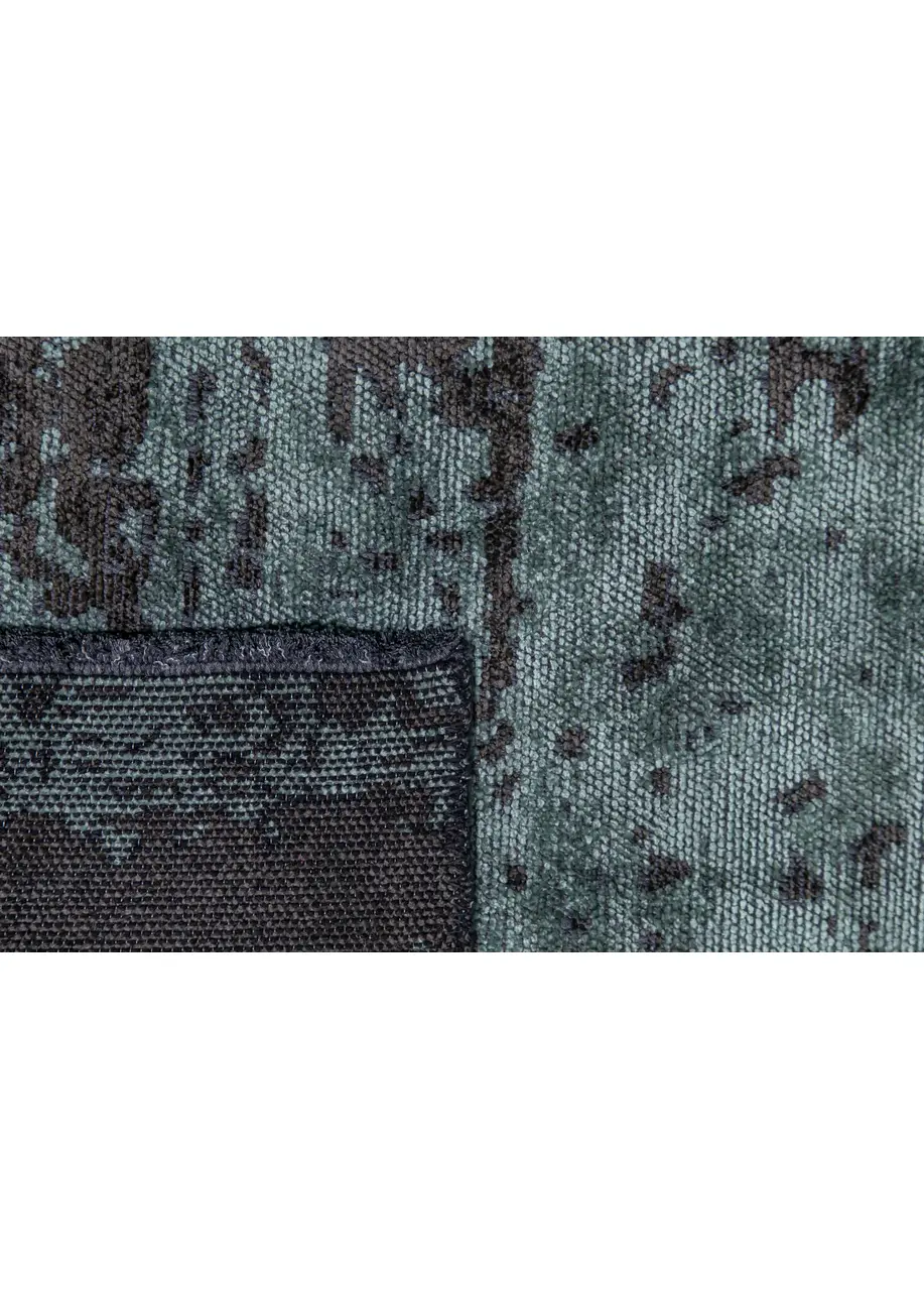 Tapete Vintage Verde Agua con Orillas en Gris Carbón