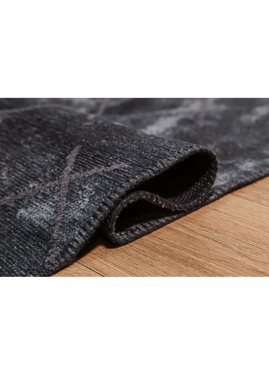 Tapete Moderno Azul con Rombos en Gris Oscuro