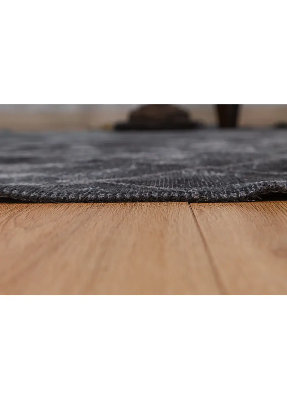 Tapete Moderno Azul con Rombos en Gris Oscuro