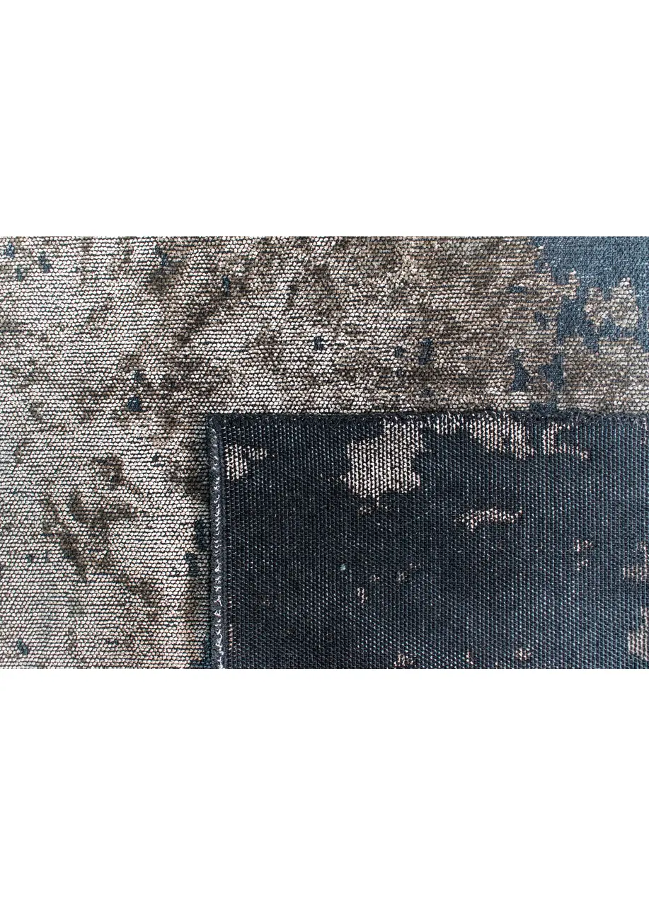 Tapete Vintage Gris con Manchas Desgastadas en Azul