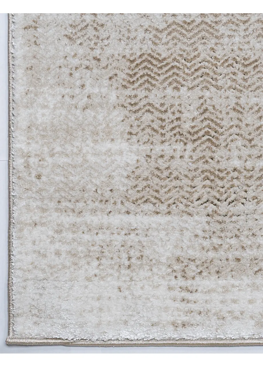 Tapete Abstracto Marfil con Zigzag Difuminado en Beige