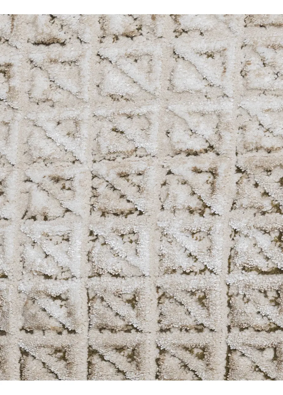 Tapete Texturizado Marfil con Cuadrícula de Triángulos en Relieve - Vista alternativa