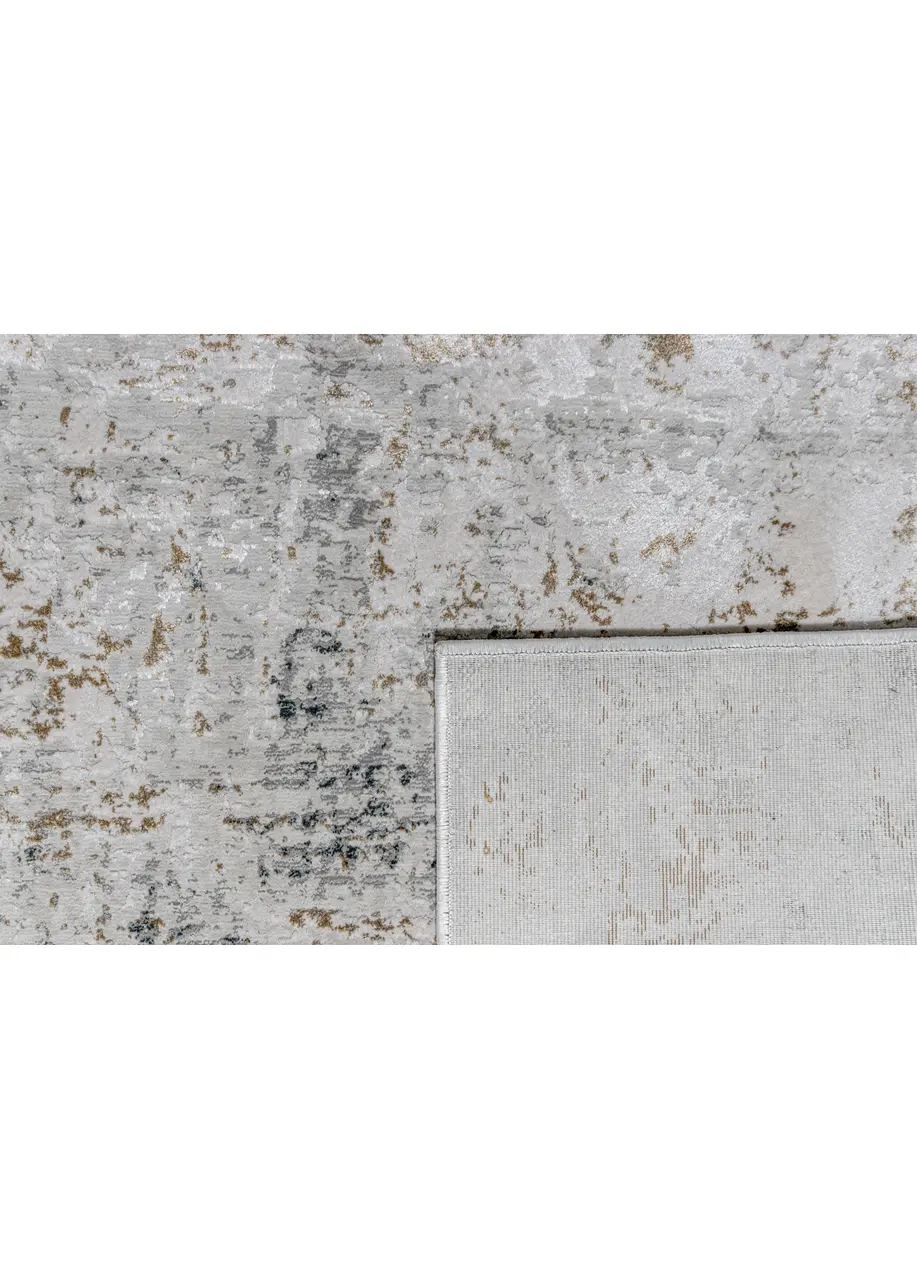 Tapete Abstracto Gris con Salpicado en Oro Viejo