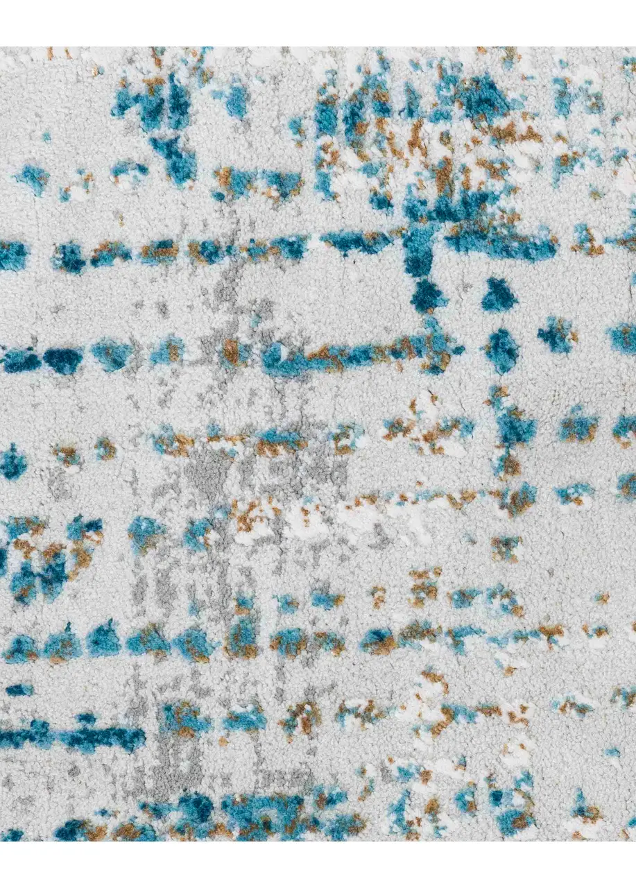 Tapete Abstracto Gris con Trama Cuadriculada en Azul - Vista alternativa
