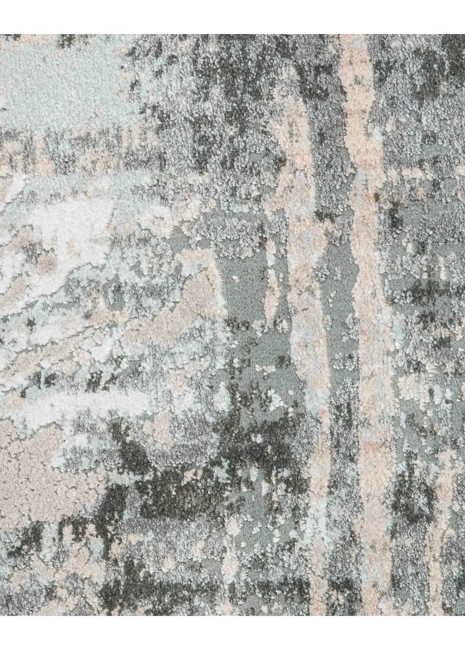Tapete Abstracto Gris Claro con Pinceladas Curvas en Carbón - Vista alternativa