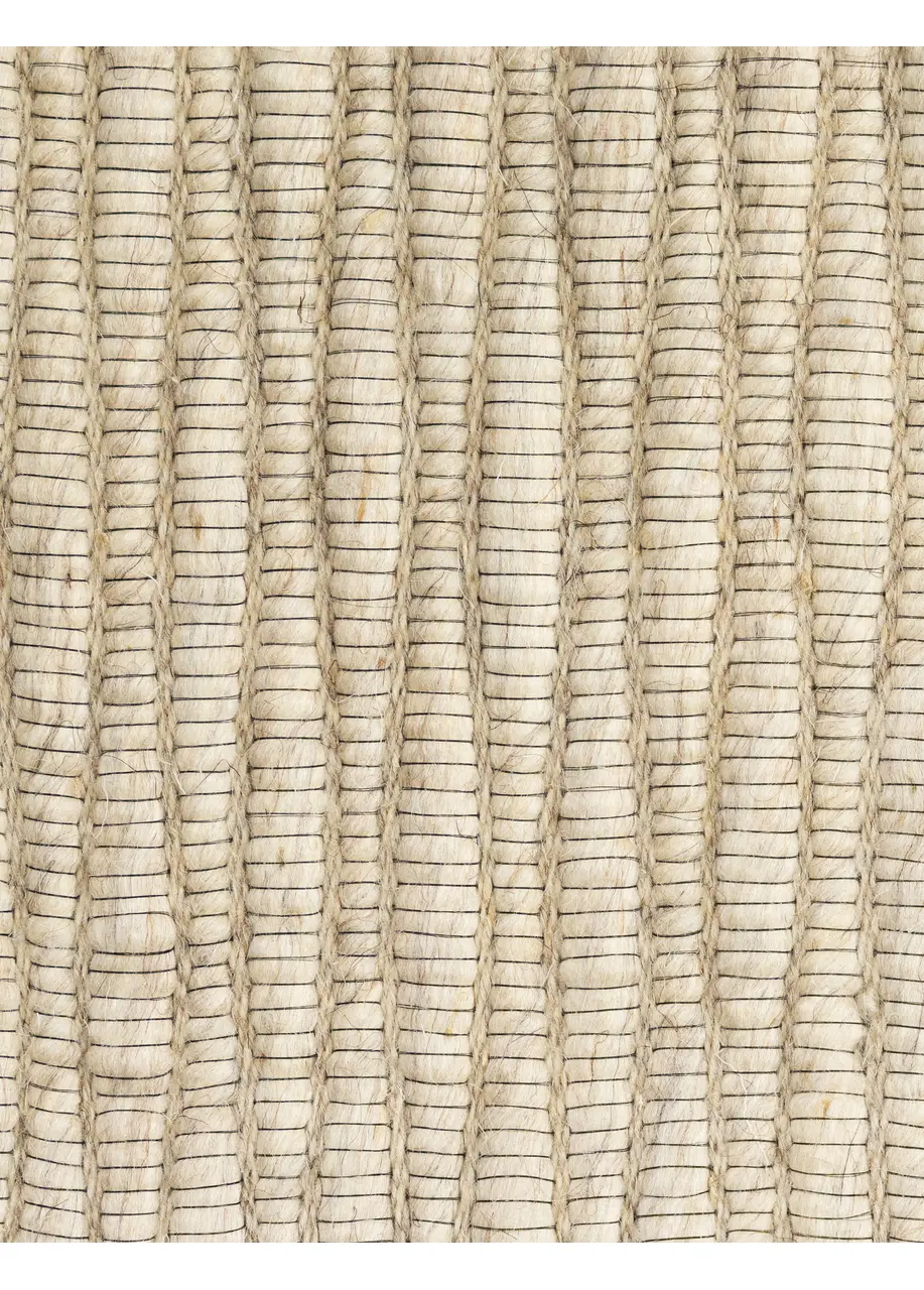 Tapete Tejido Beige con Cordones Ondulados