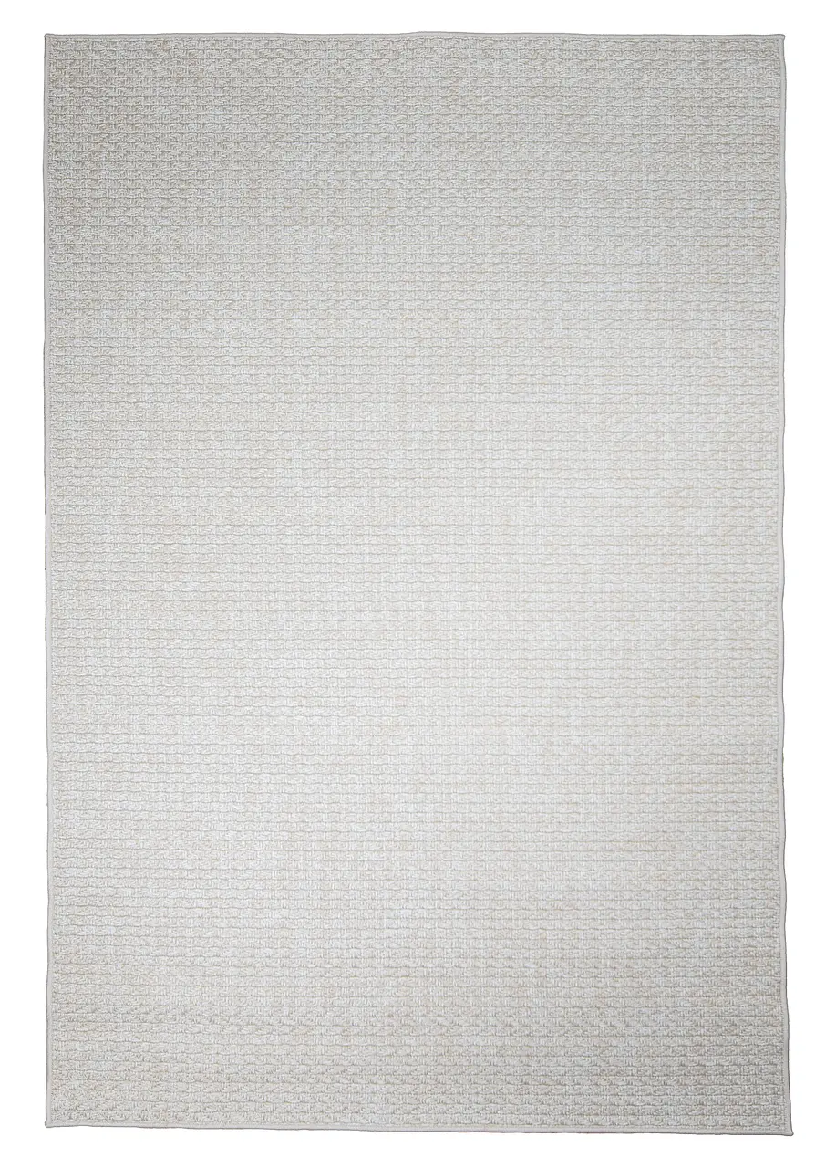 Tapete Texturizado Beige con Tejido Trenzado en Espiga