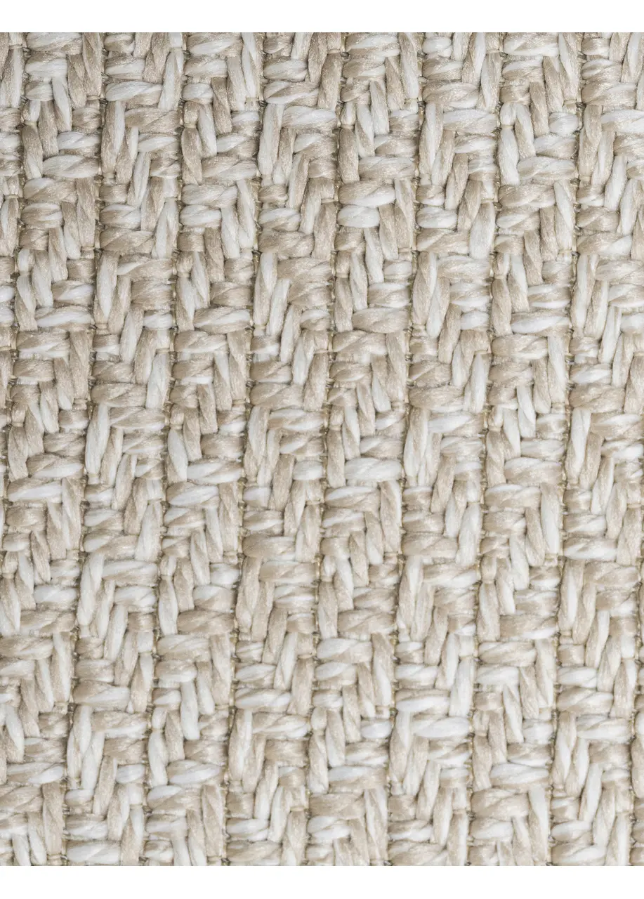 Tapete Texturizado Beige con Tejido Trenzado en Espiga - Vista alternativa
