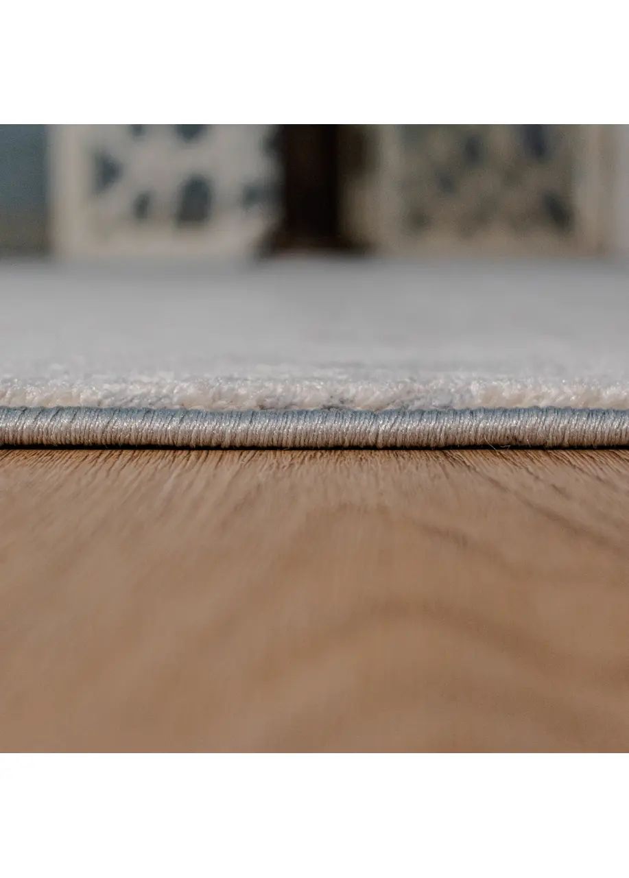 Tapete Moderno Beige con Bloques Cepillados en Gris Oscuro
