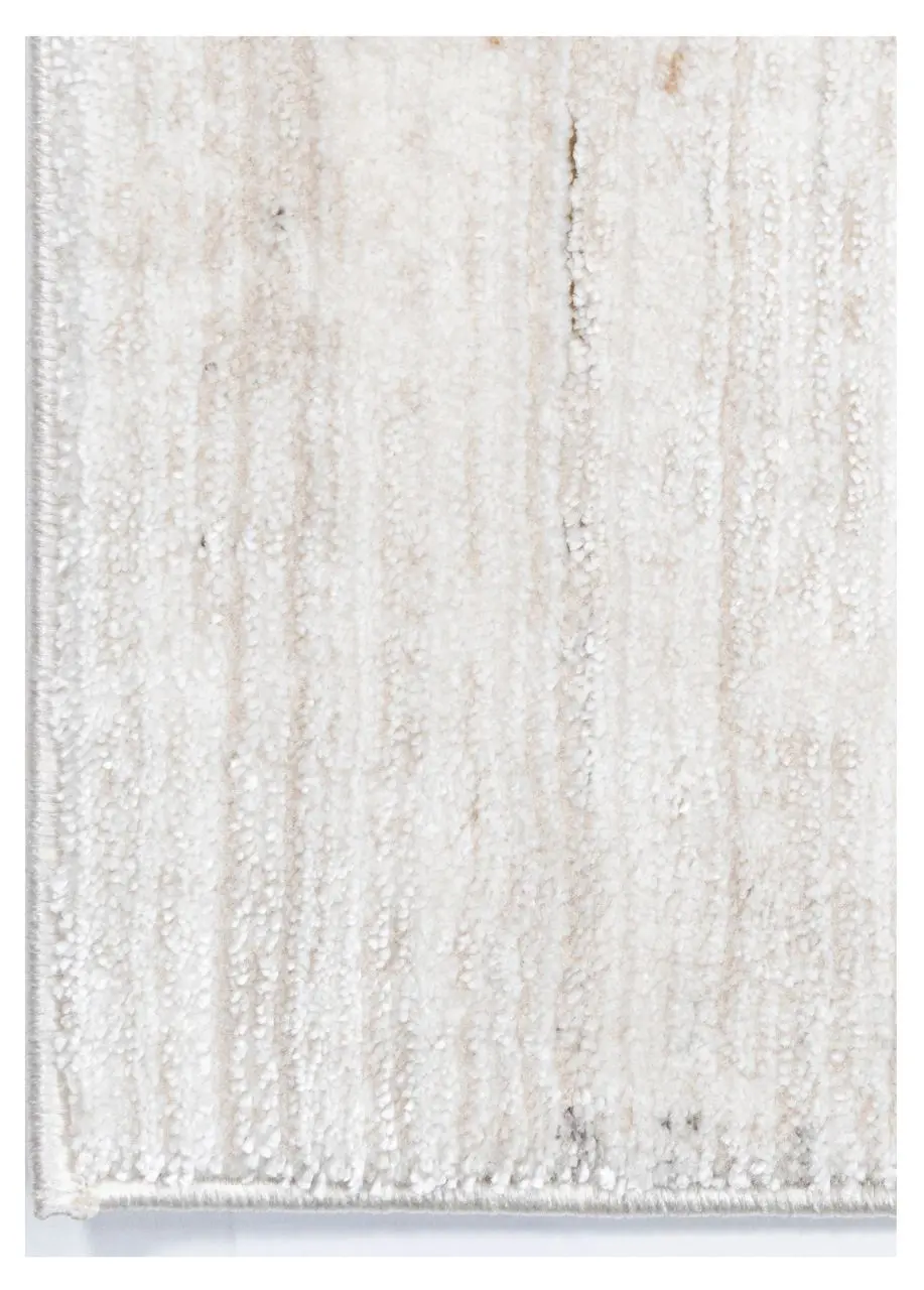 Tapete Abstracto Beige con Campo Desgastado y Marco Claro