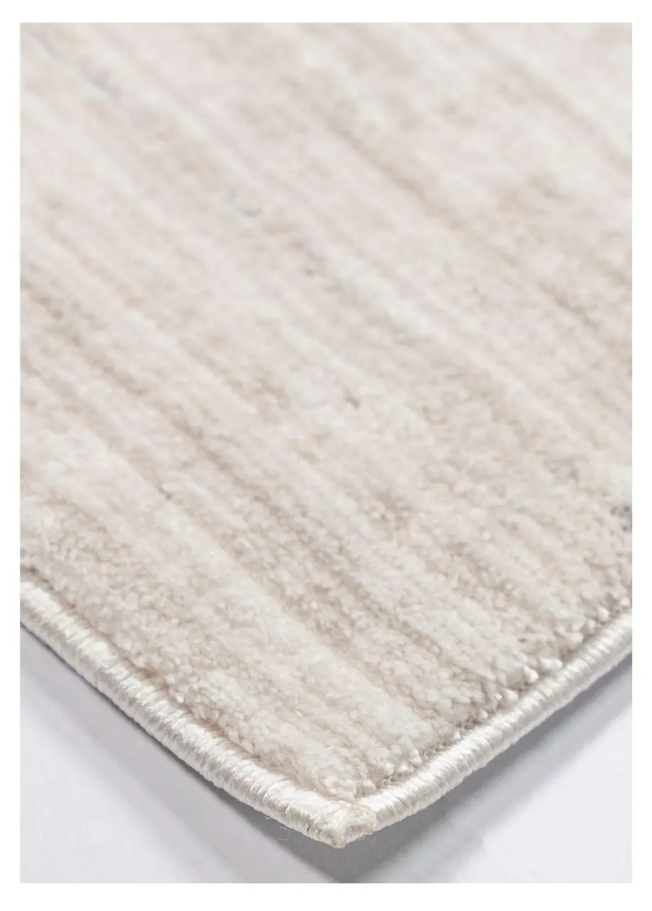 Tapete Abstracto Beige con Campo Desgastado y Marco Claro
