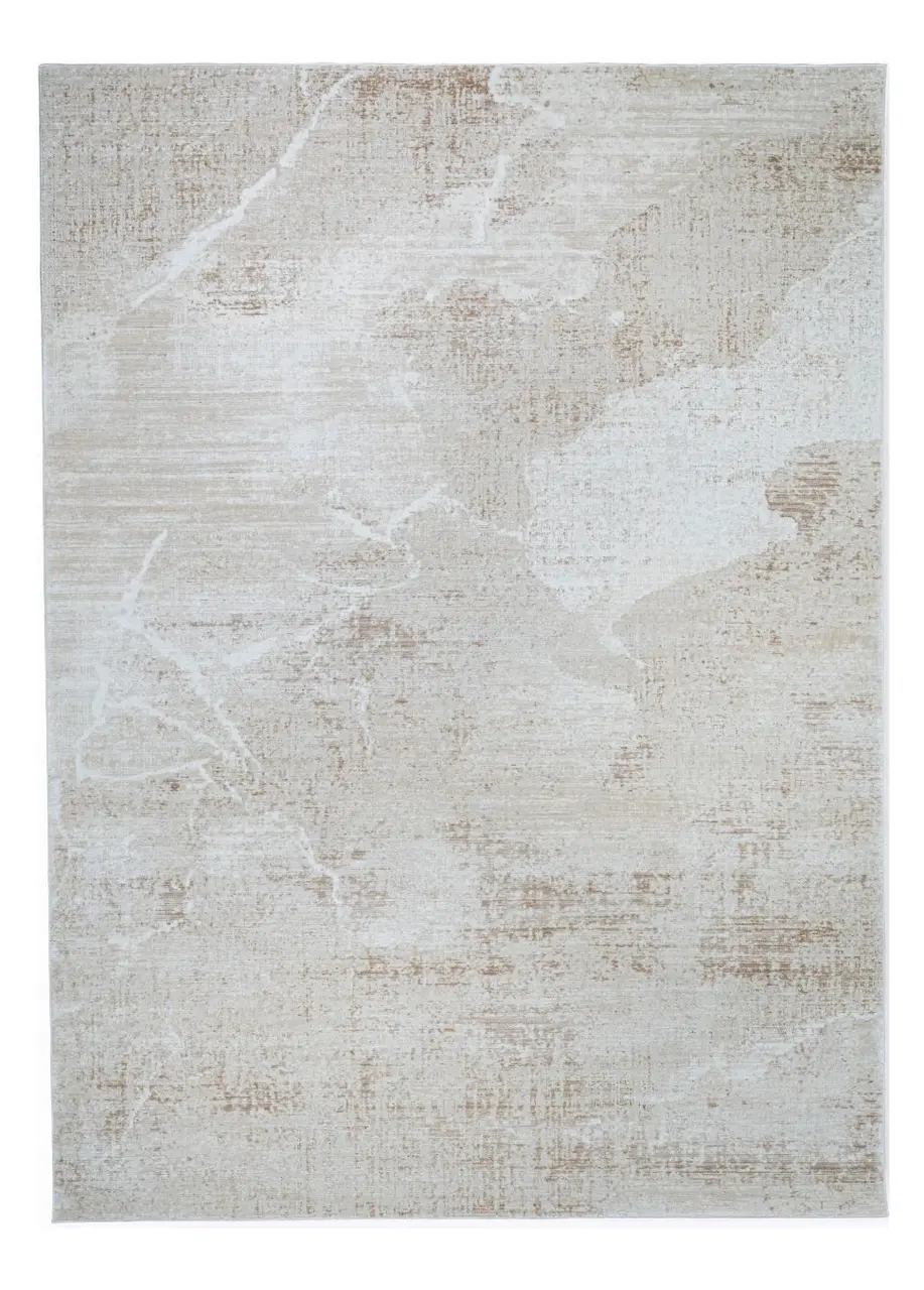 Tapete Abstracto Beige con Nubes y Grietas en Cobre
