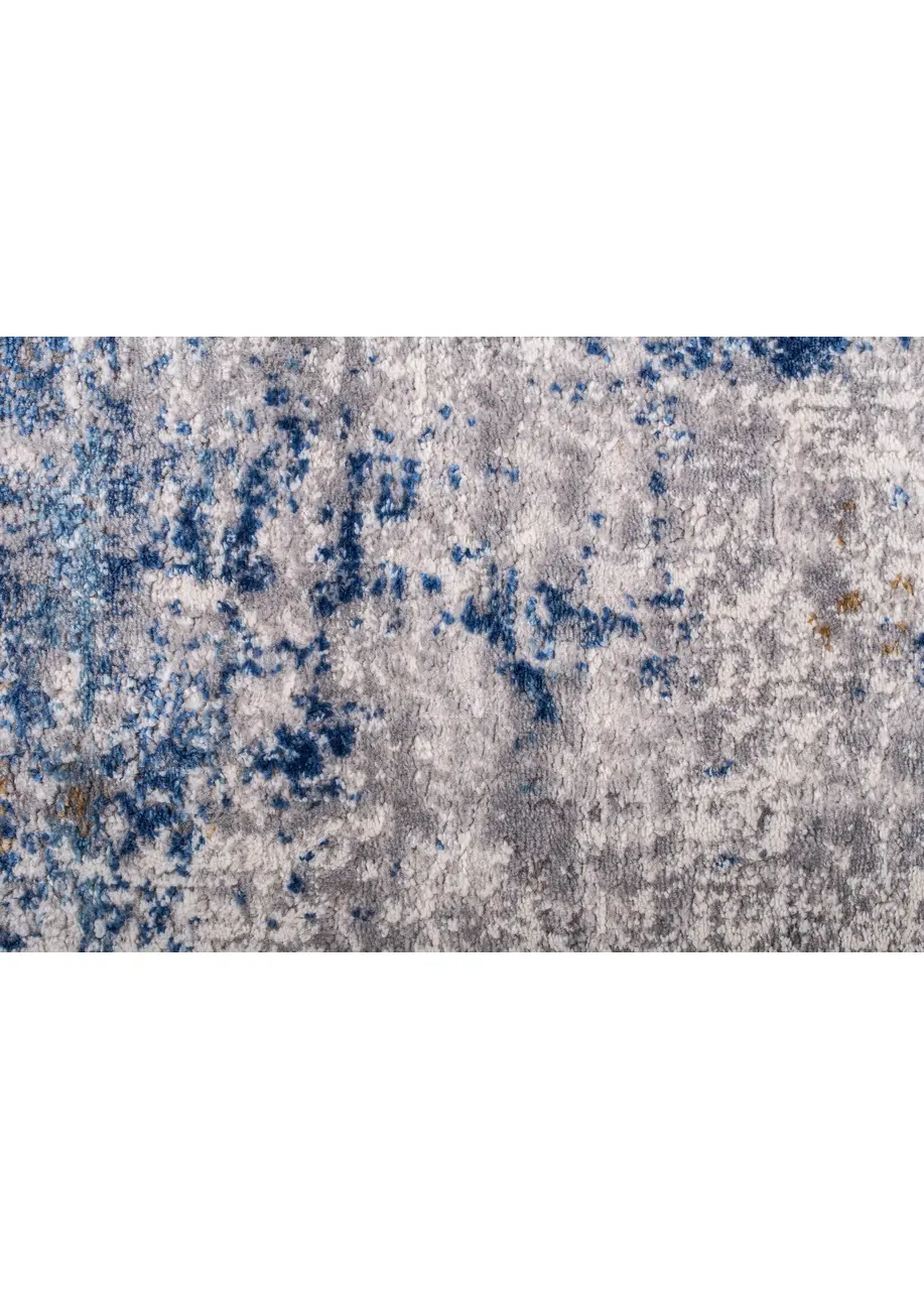Tapete Abstracto Gris con Manchas Desgastadas en Azul