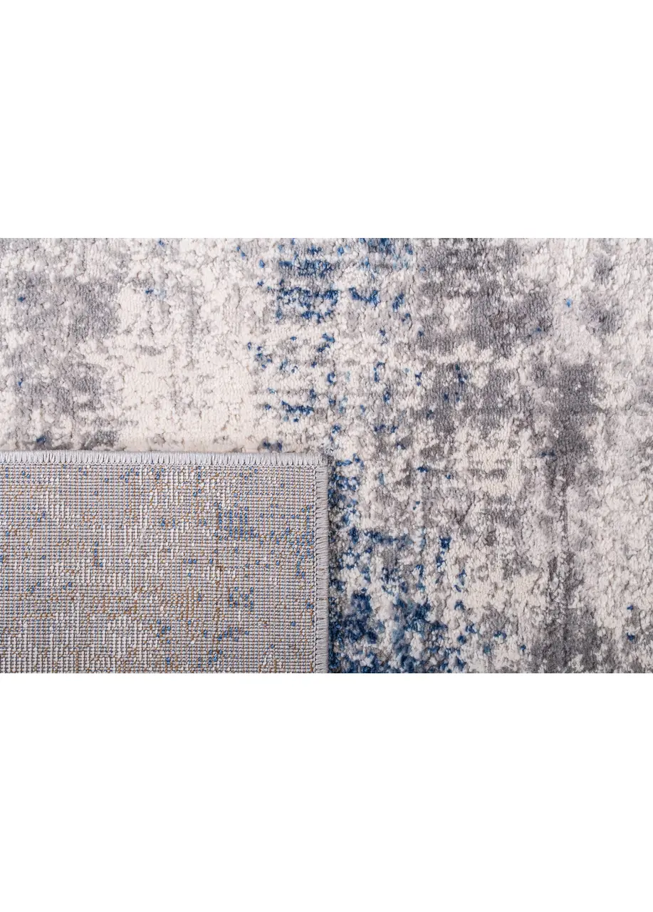 Tapete Abstracto Gris con Manchas Desgastadas en Azul