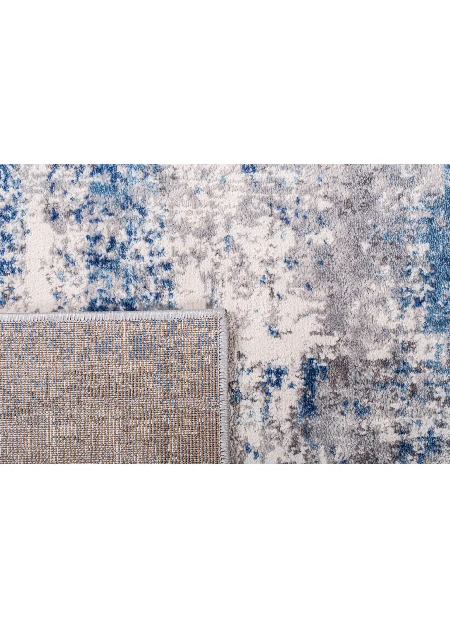Tapete Abstracto Blanco con Salpicado Intenso en Azul y Gris