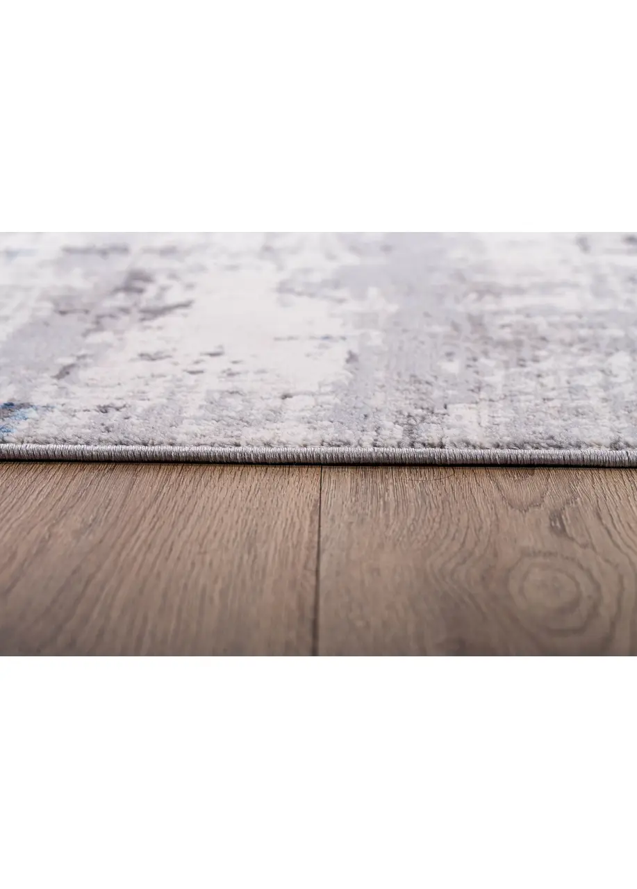Tapete Moderno Gris Claro con Rayado Tenue en Azul