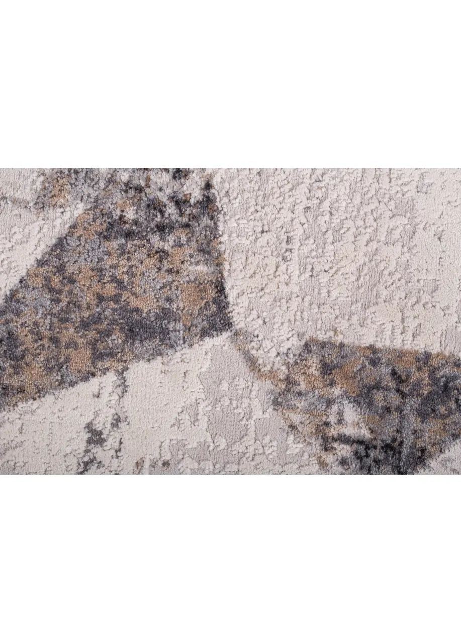 Tapete Abstracto Gris con Triángulos Fragmentados en Beige