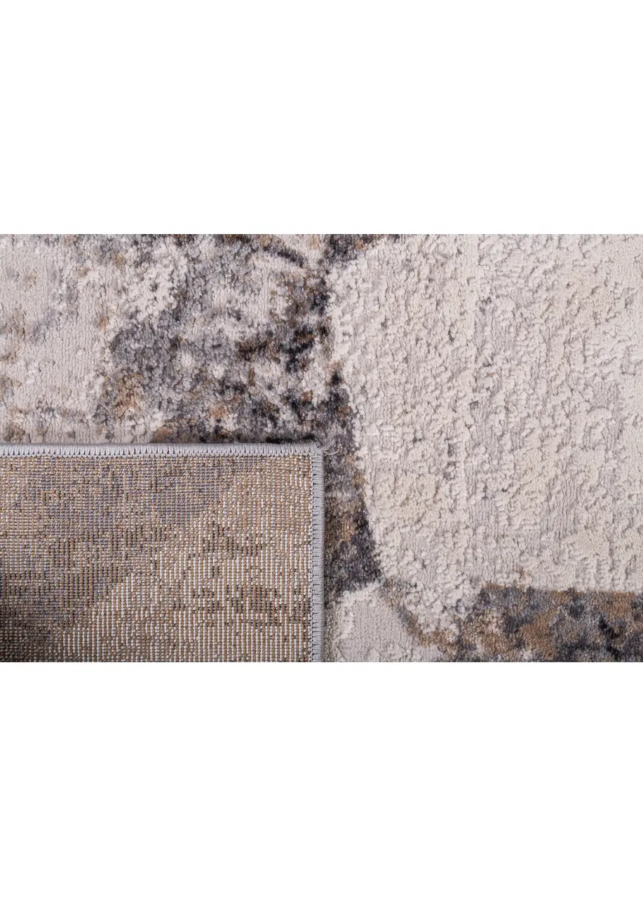 Tapete Abstracto Gris con Triángulos Fragmentados en Beige