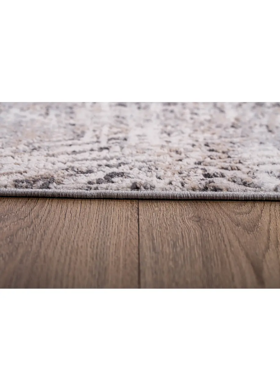 Tapete Texturizado Beige con Plumeado Fino en Gris