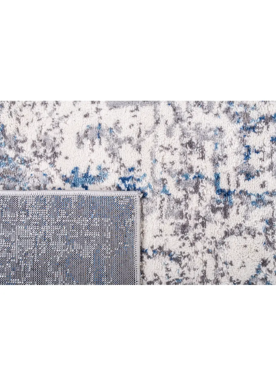 Tapete Vintage Gris con Medallón Difuminado en Azul