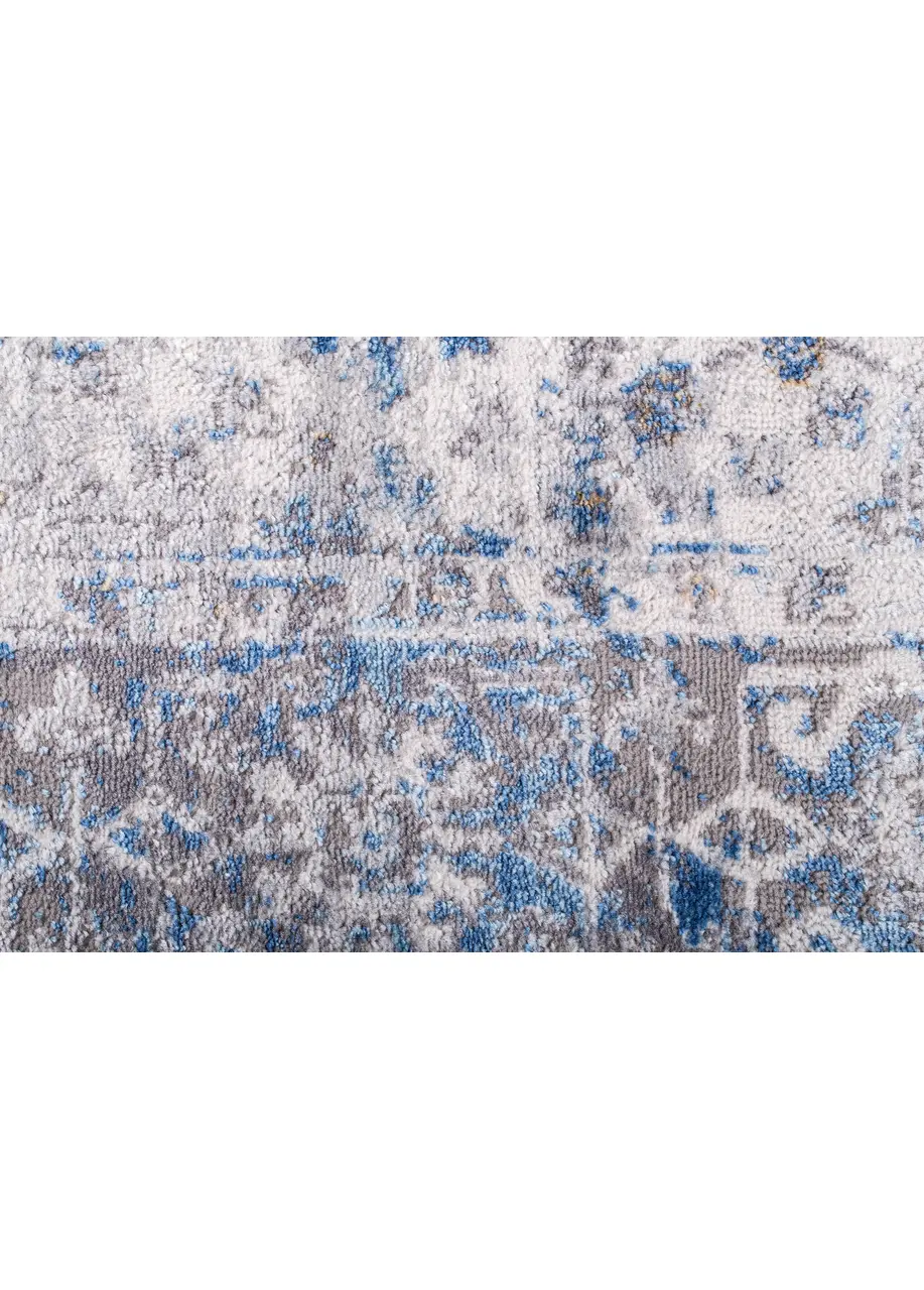 Tapete Vintage Marfil con Flores Difuminadas en Azul
