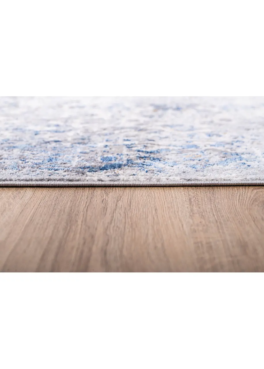 Tapete Vintage Marfil con Flores Difuminadas en Azul