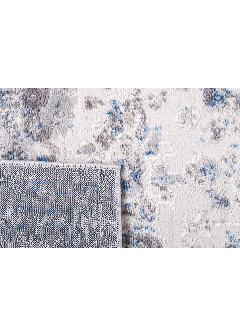 Tapete Vintage Marfil con Flores Difuminadas en Azul