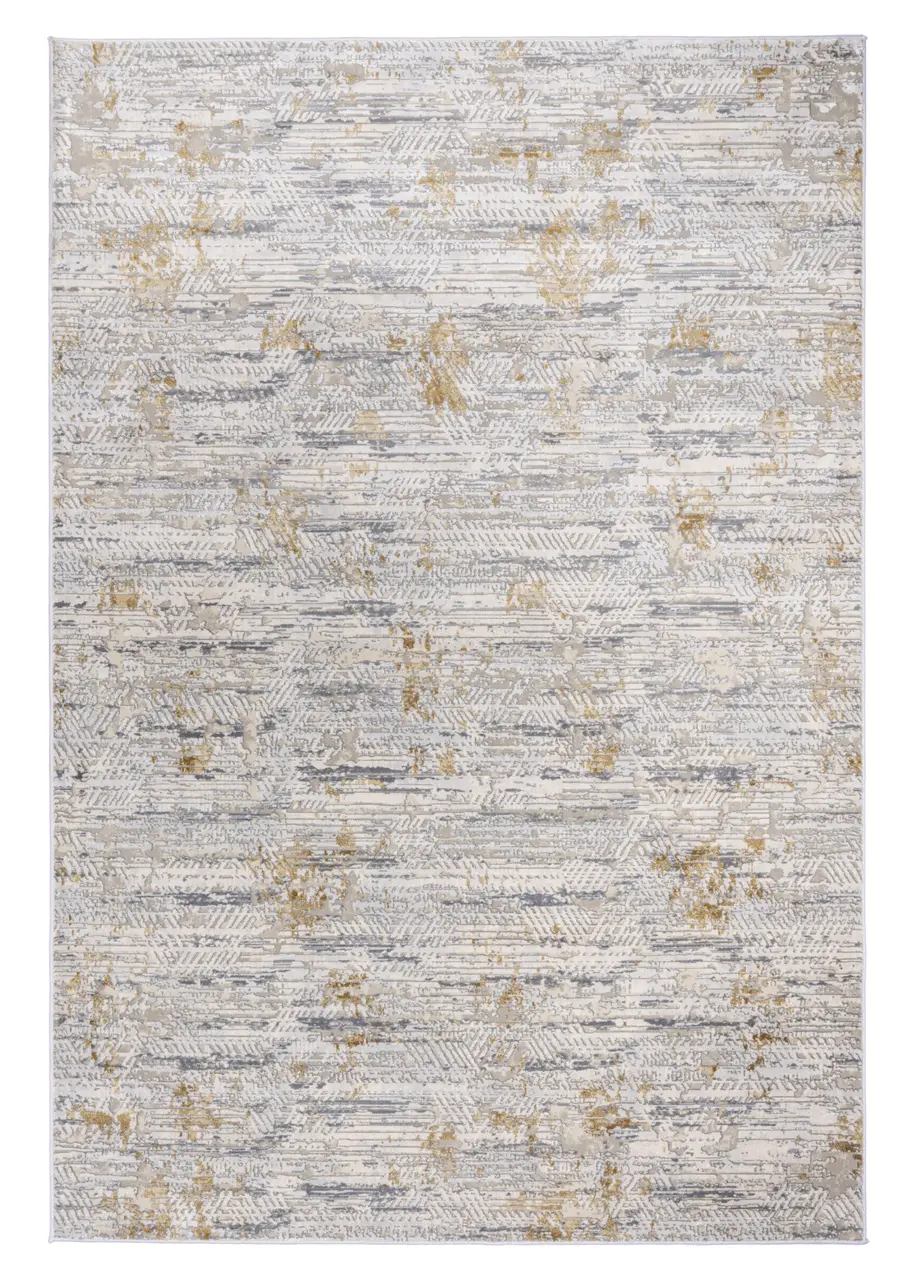 Tapete Moderno Beige con Espiga y Toques en Dorado