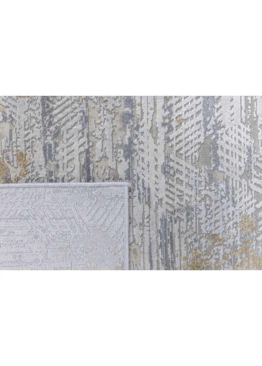 Tapete Moderno Beige con Espiga y Toques en Dorado