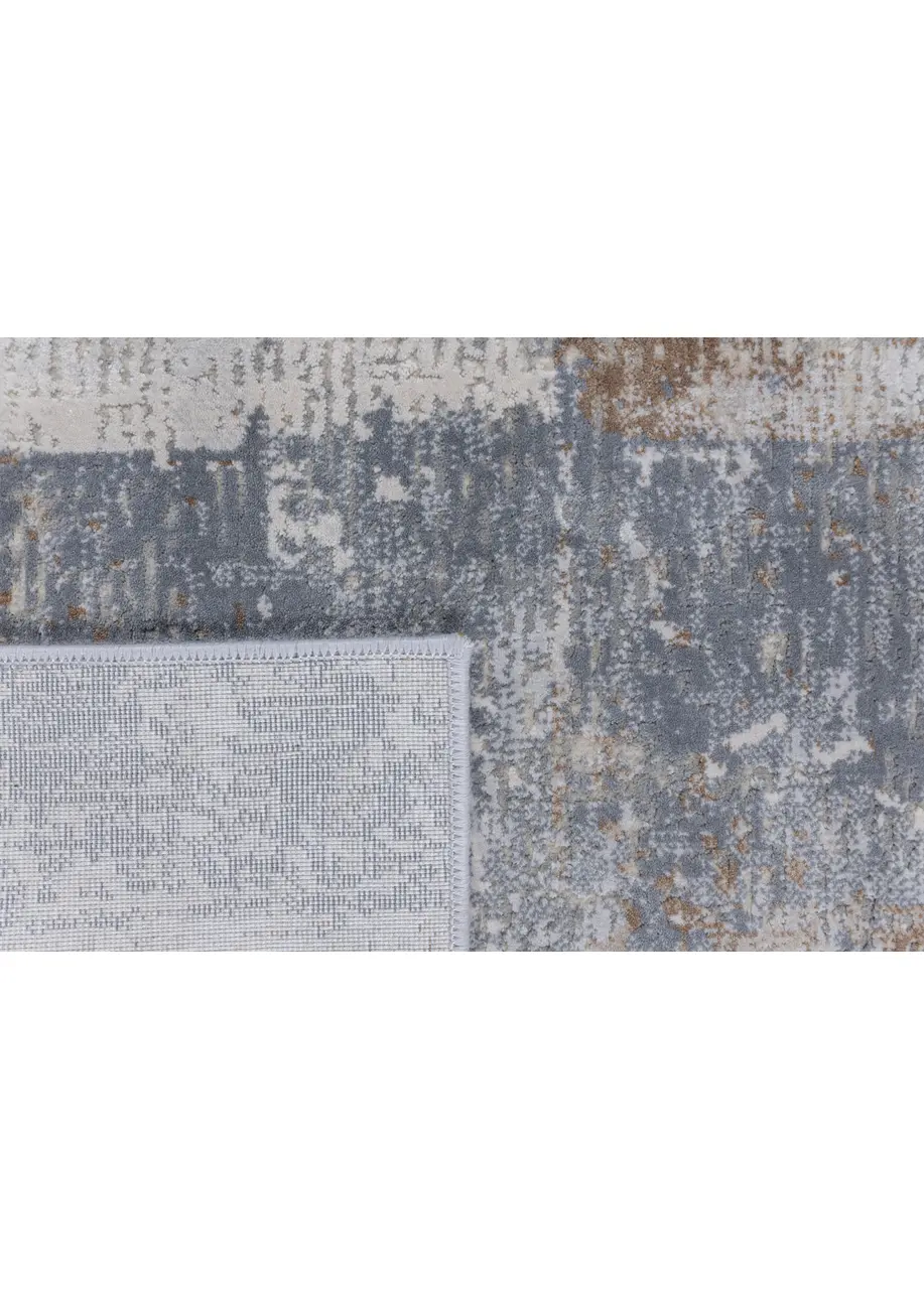 Tapete Abstracto Beige con Bloques en Gris y Café