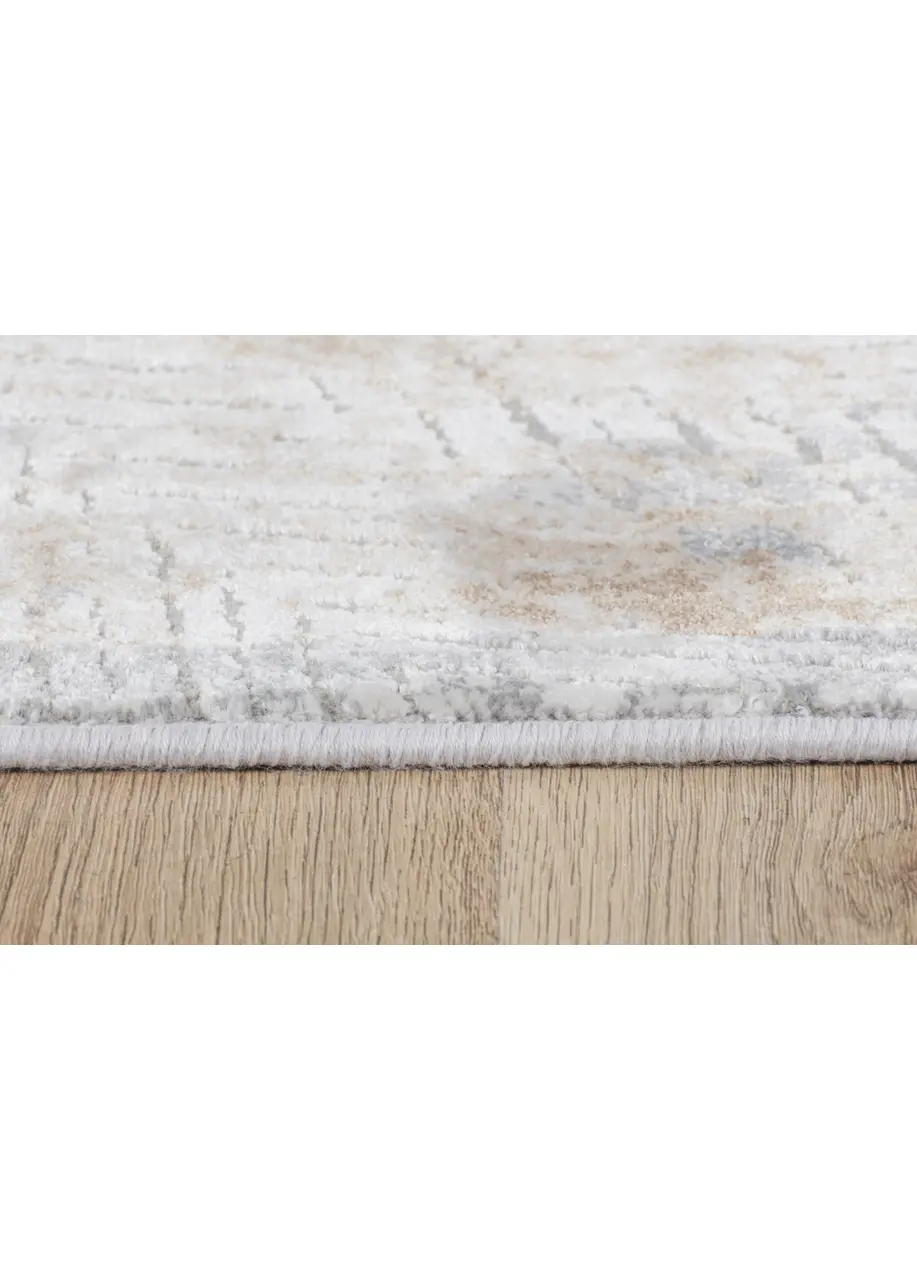 Tapete Texturizado Beige con Zigzag en Gris y Café