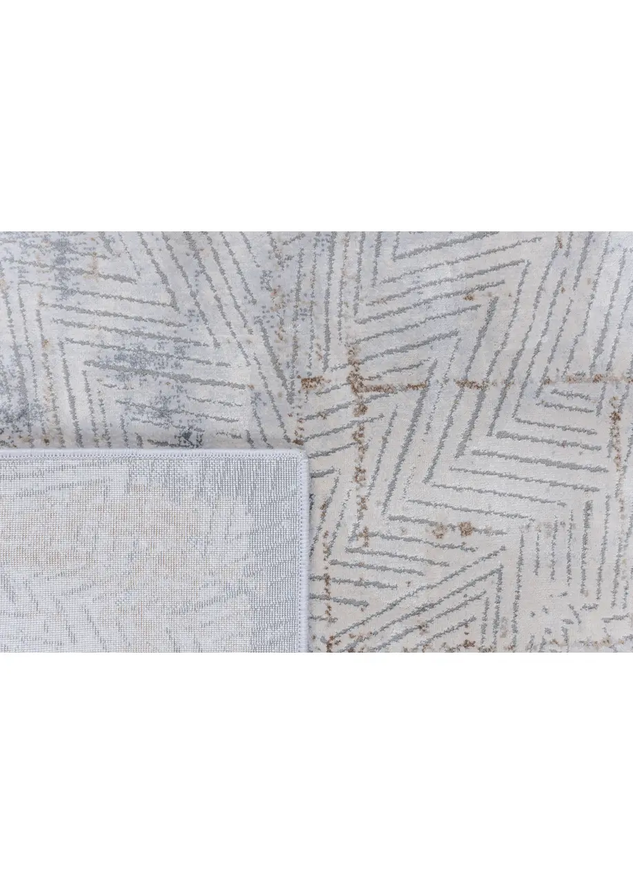 Tapete Texturizado Beige con Zigzag en Gris y Café