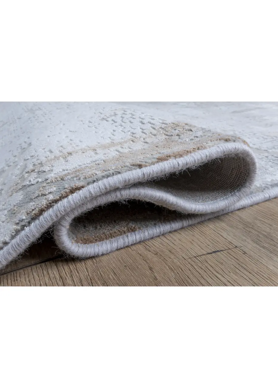 Tapete Vintage Beige con Marco Desgastado en Café