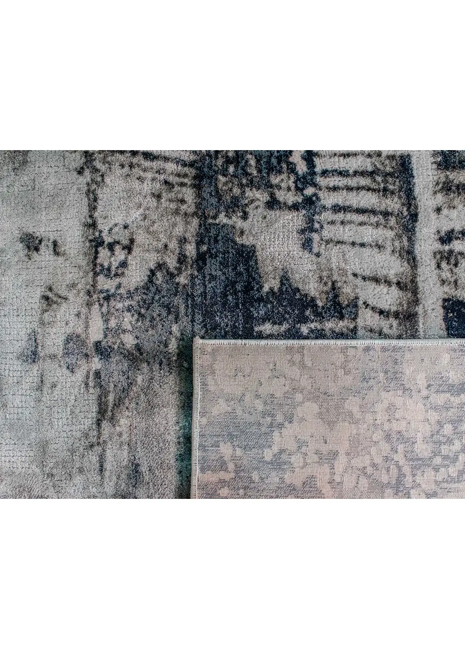 Tapete Abstracto Gris con Pinceladas en Azul Marino