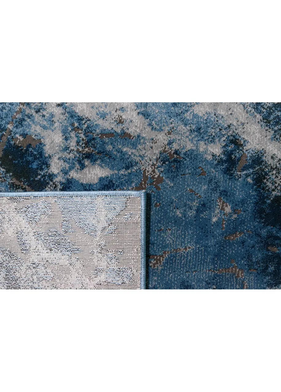 Tapete Moderno Azul Marino con Vetas de Mármol en Gris