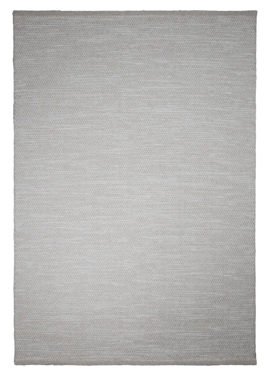 Tapete Tejido Beige con Trama de Canasta Jaspeada